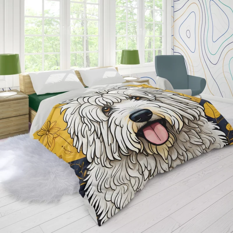 Komondor Dog Delight Teen Joyful Surprise Duvet Cover