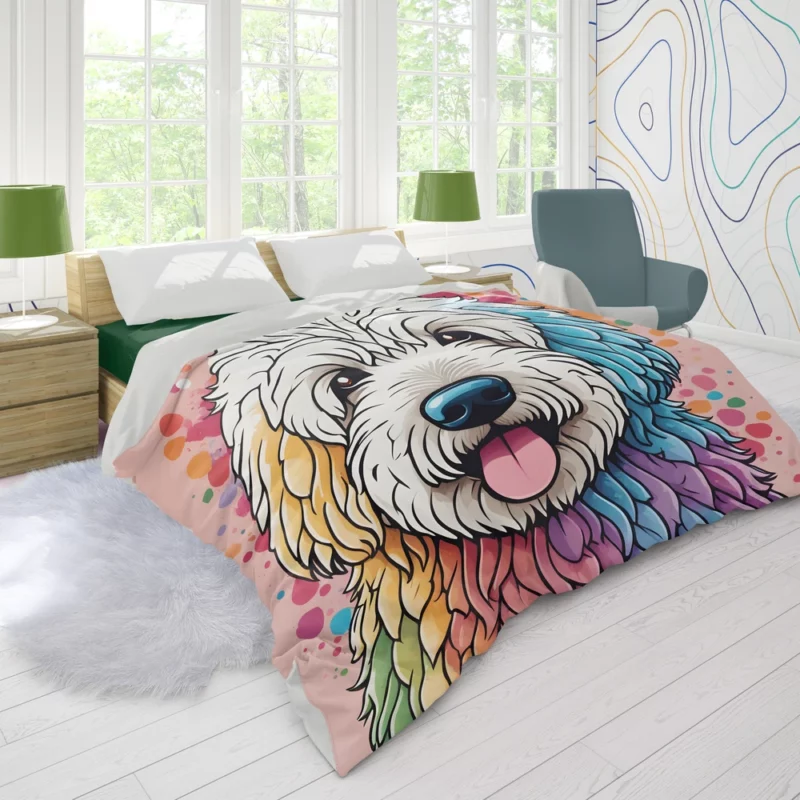 Komondor Pup Teen Birthday Surprise Duvet Cover