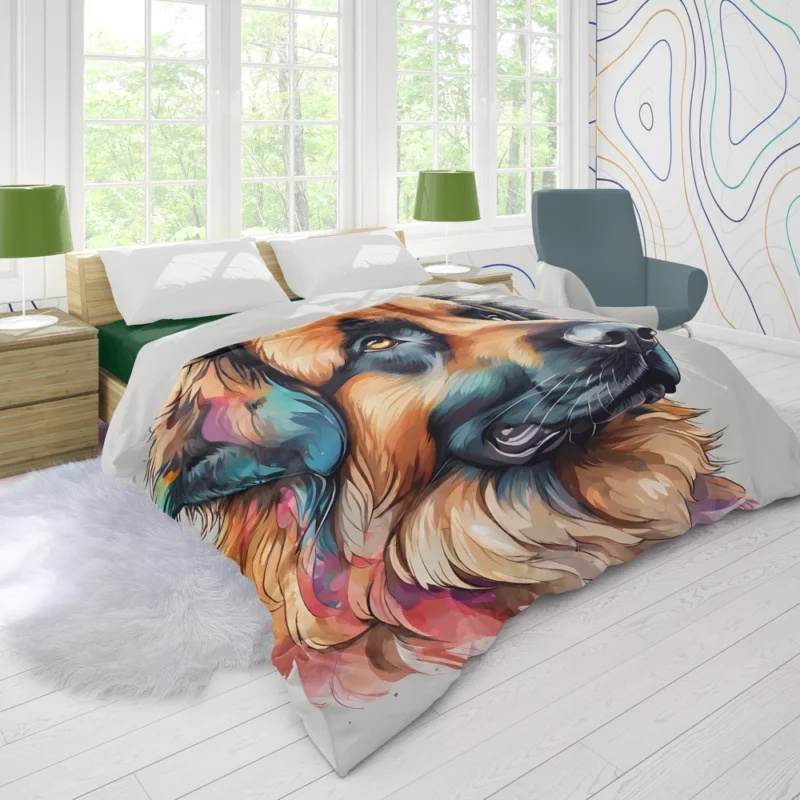 Leonberger Pup Teen Birthday Surprise Duvet Cover