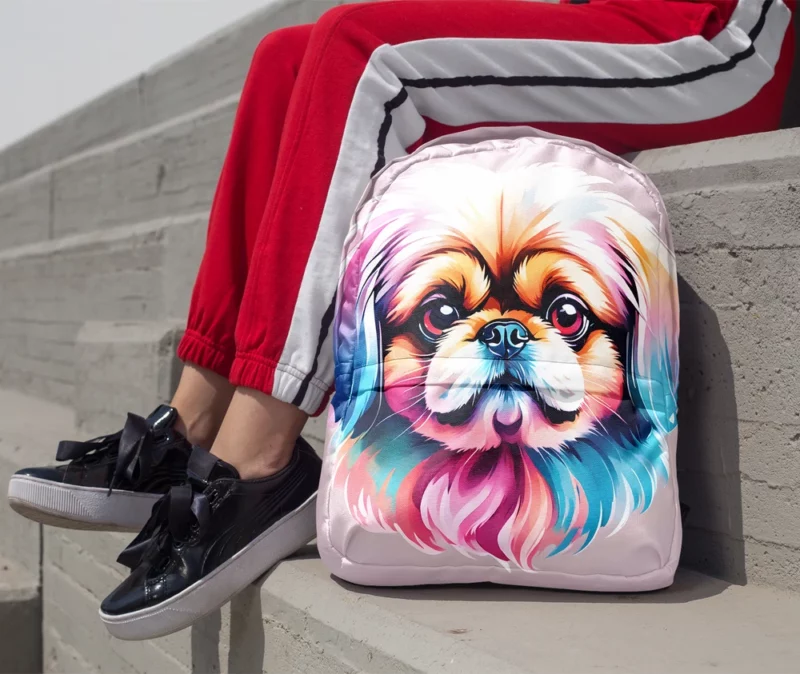 Loving Lap Dog Pekingese Charm Minimalist Backpack 1