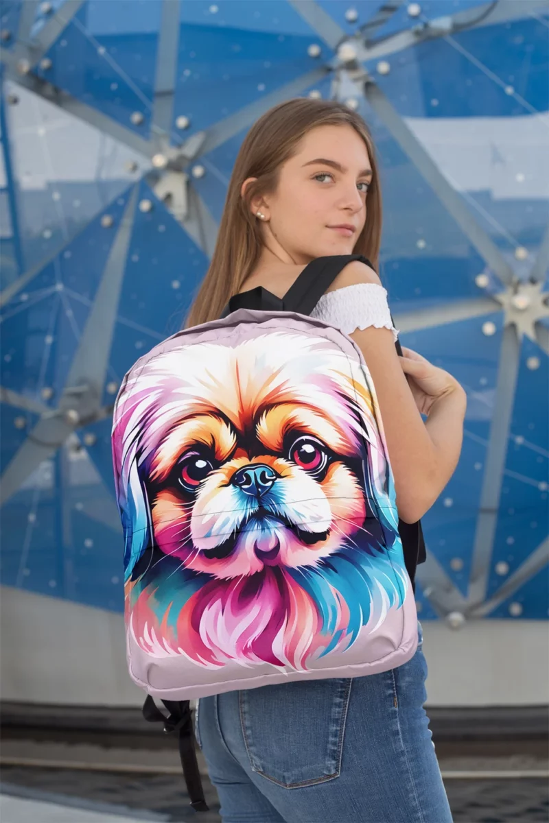 Loving Lap Dog Pekingese Charm Minimalist Backpack 2