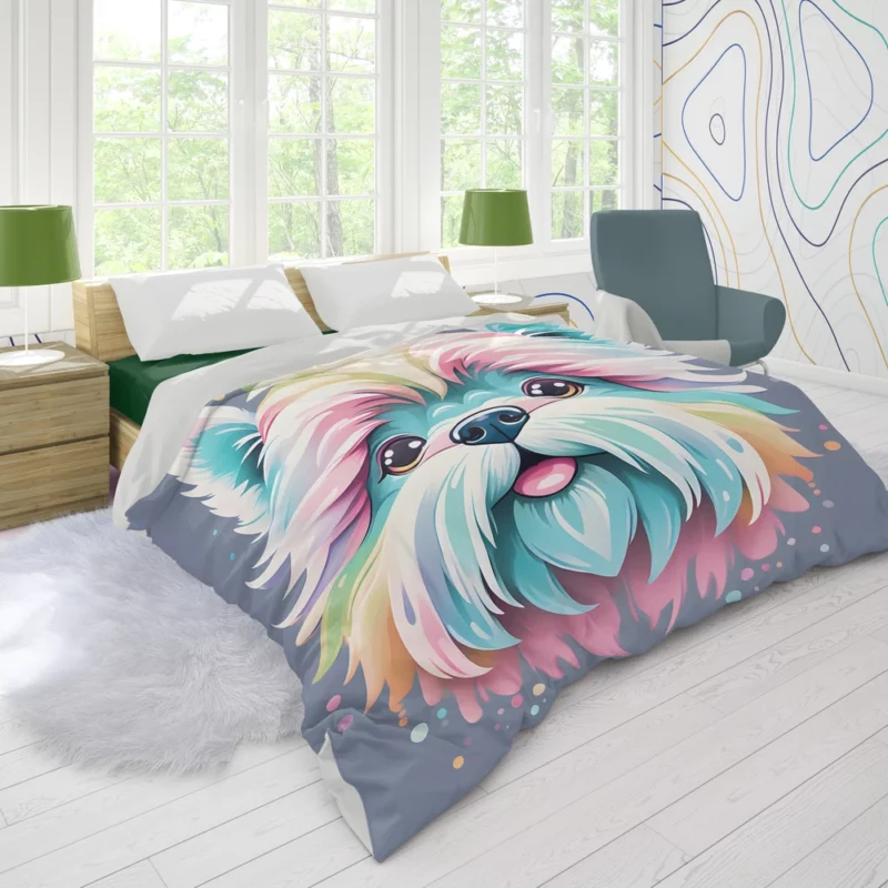 Lowchen Pup Teen Birthday Surprise Duvet Cover