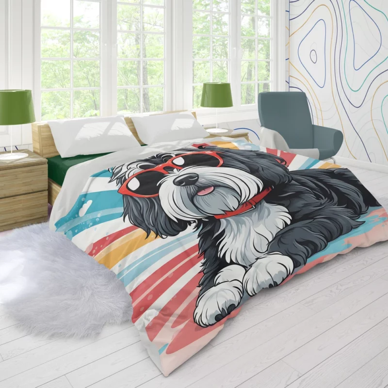 Loyal Black Russian Terrier Dog Protector Duvet Cover