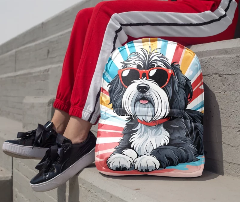 Loyal Black Russian Terrier Dog Protector Minimalist Backpack 1