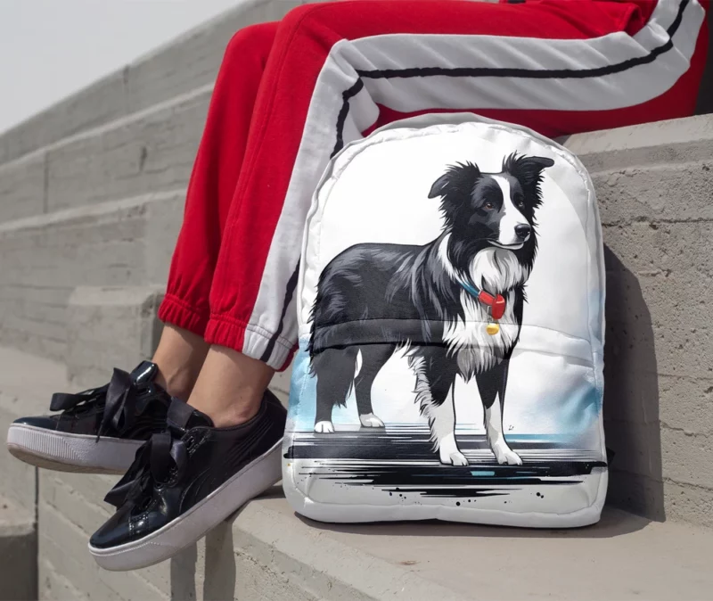 Loyal Border Collie Dog Guardian Minimalist Backpack 1