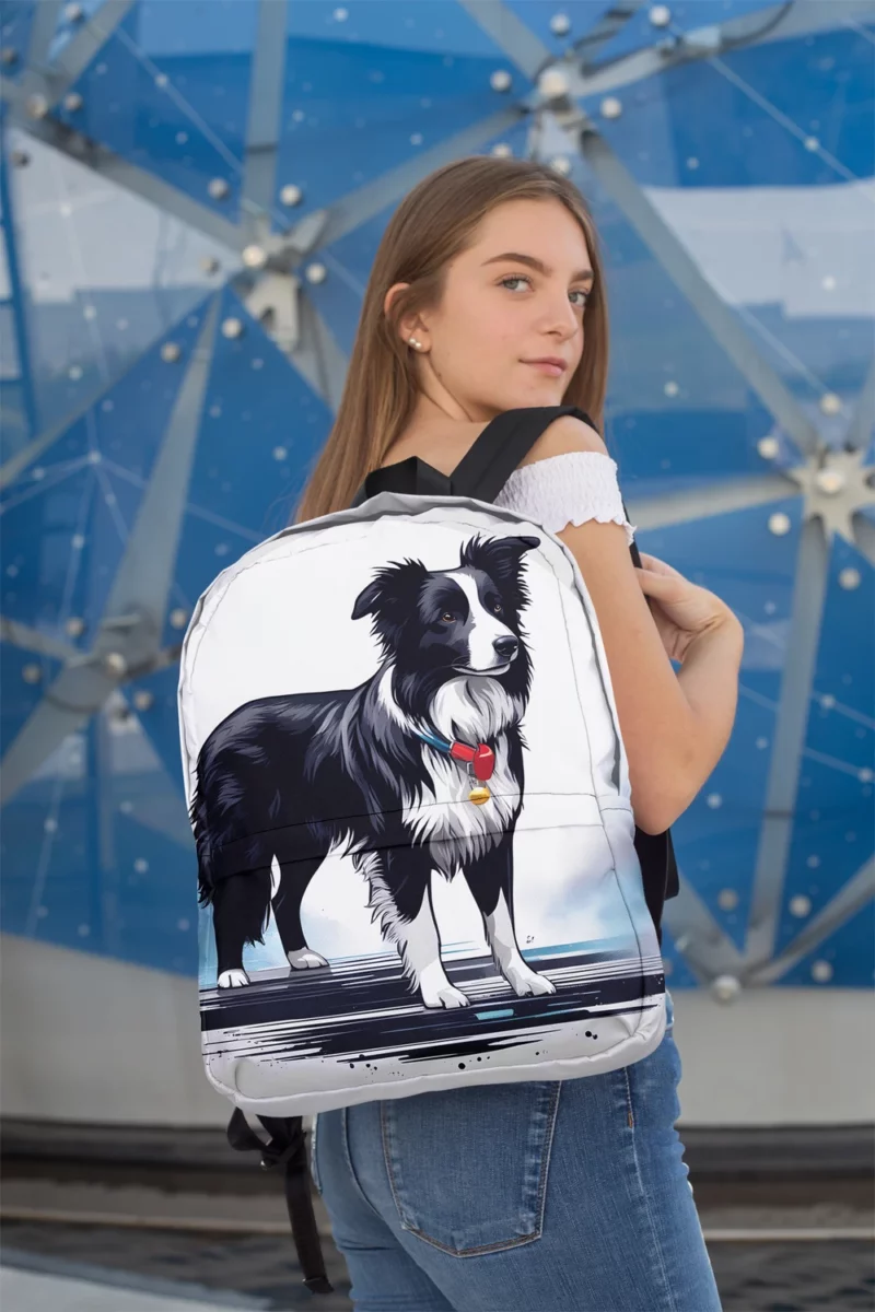 Loyal Border Collie Dog Guardian Minimalist Backpack 2