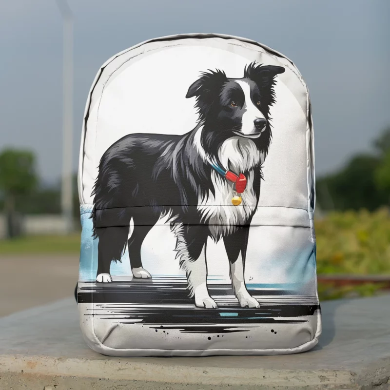 Loyal Border Collie Dog Guardian Minimalist Backpack