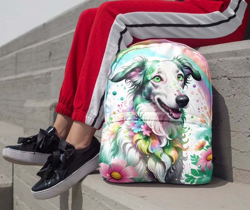 Loyal Borzoi Dog Guardian Minimalist Backpack 1