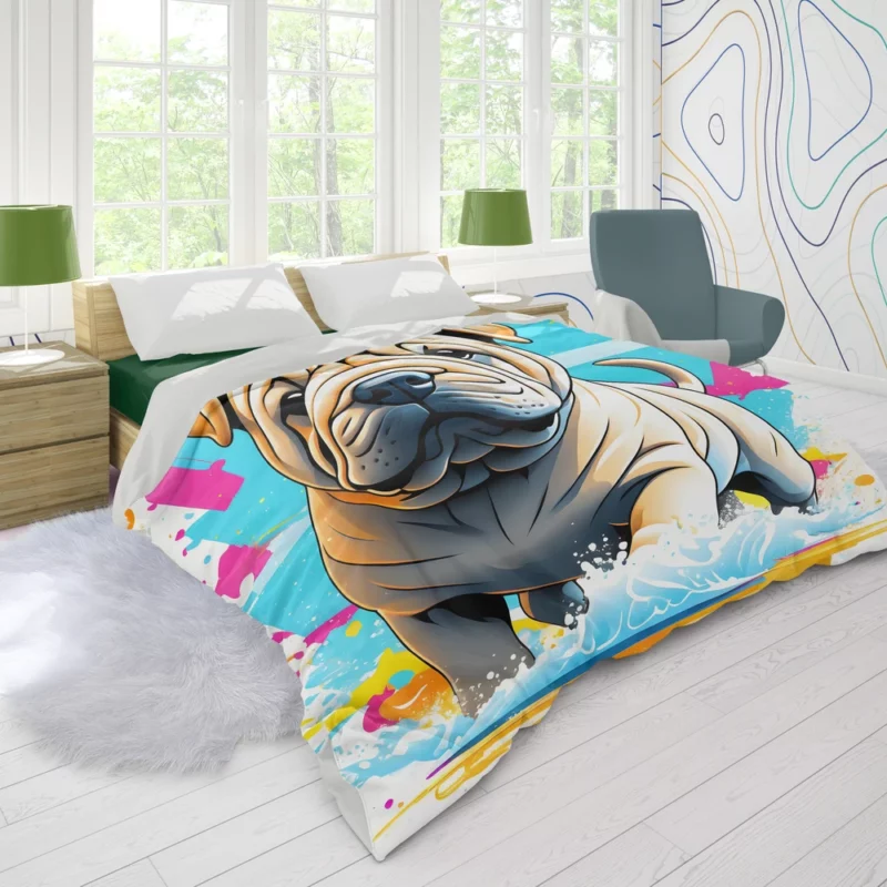 Loyal Chinese Shar-Pei Companion Teen Sidekick Duvet Cover