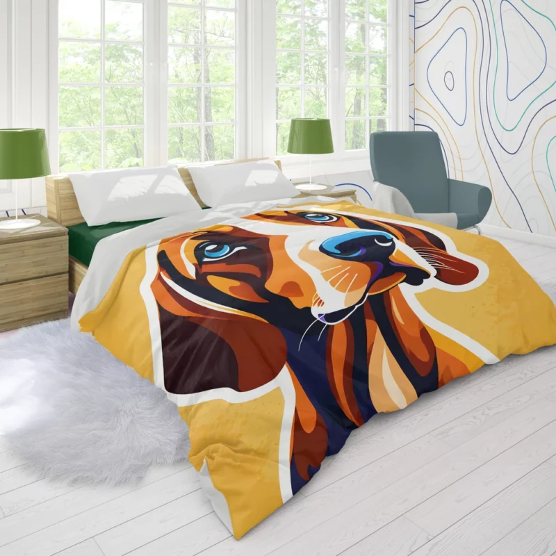 Loyal Redbone Coonhound Scent Hound Dog Duvet Cover