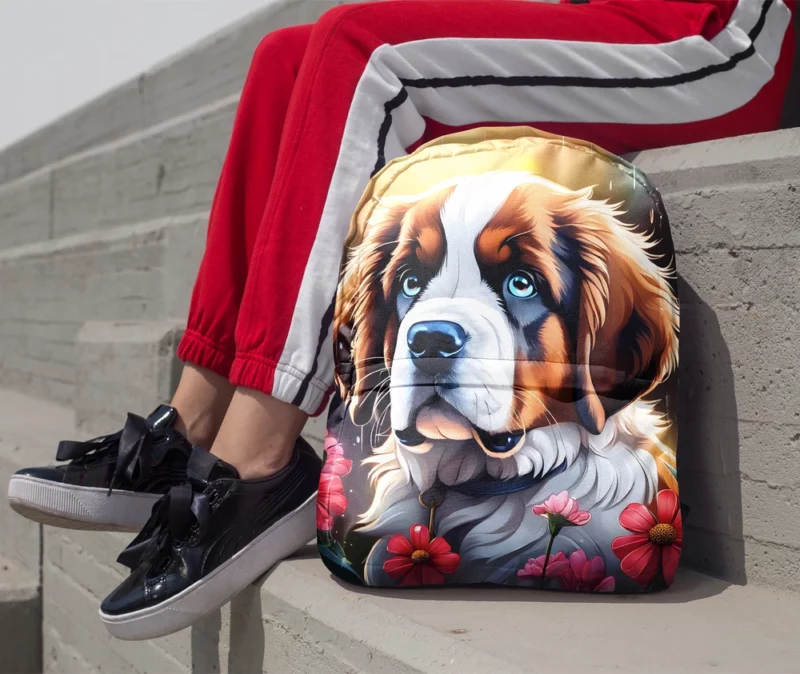 Loyal Saint Bernard Dog Friend Minimalist Backpack 1