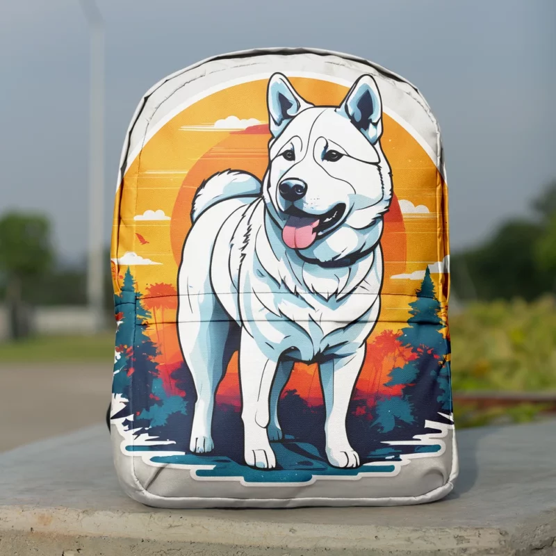 Majestic Akita Presence Dog Royalty Minimalist Backpack