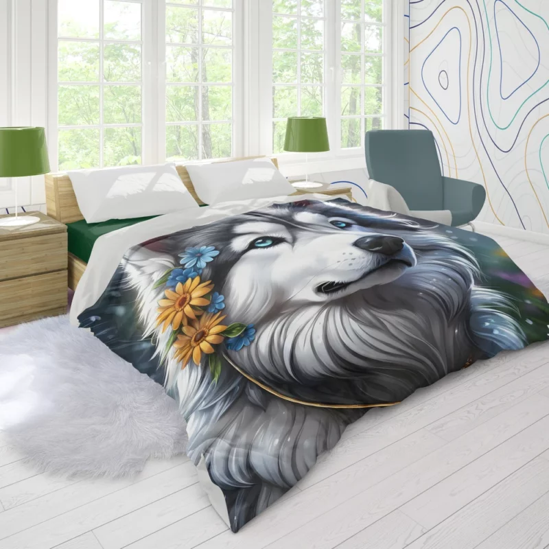 Majestic Alaskan Malamute Dog Royalty Duvet Cover