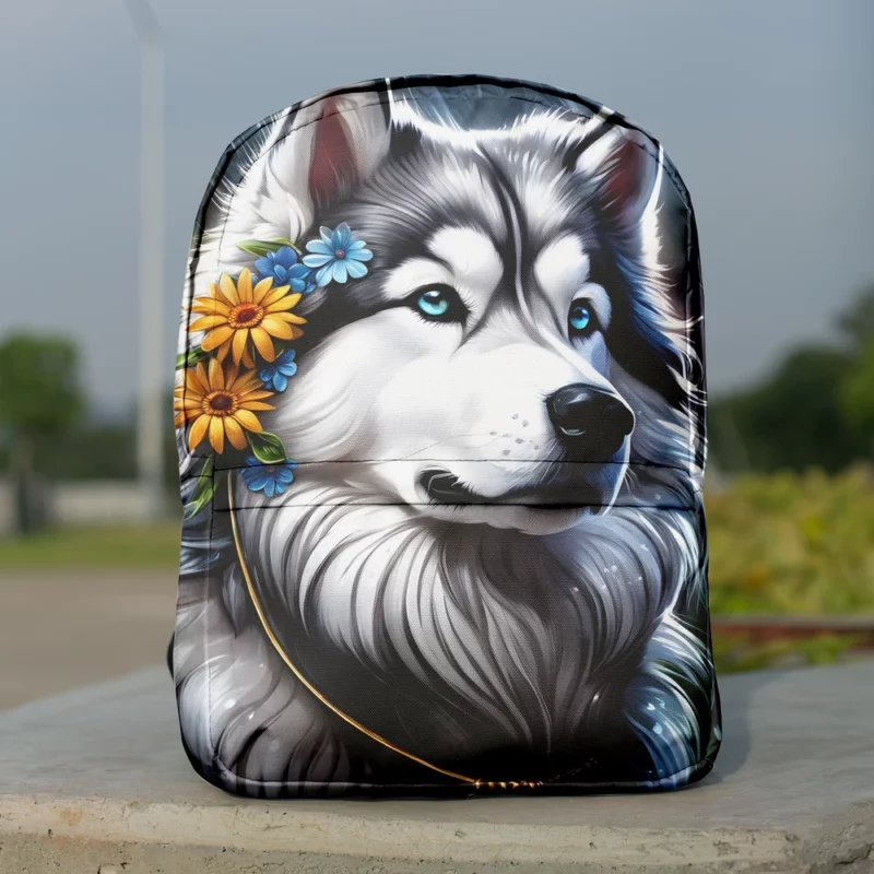 Majestic Alaskan Malamute Dog Royalty Minimalist Backpack