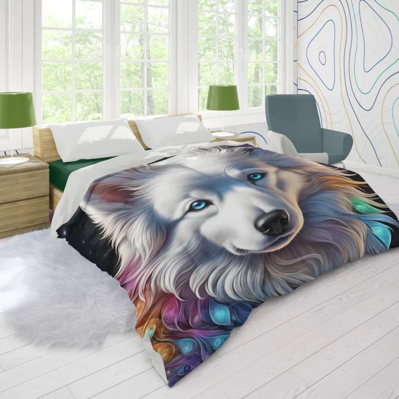 Majestic American Eskimo Beauty Dog Elegance Duvet Cover