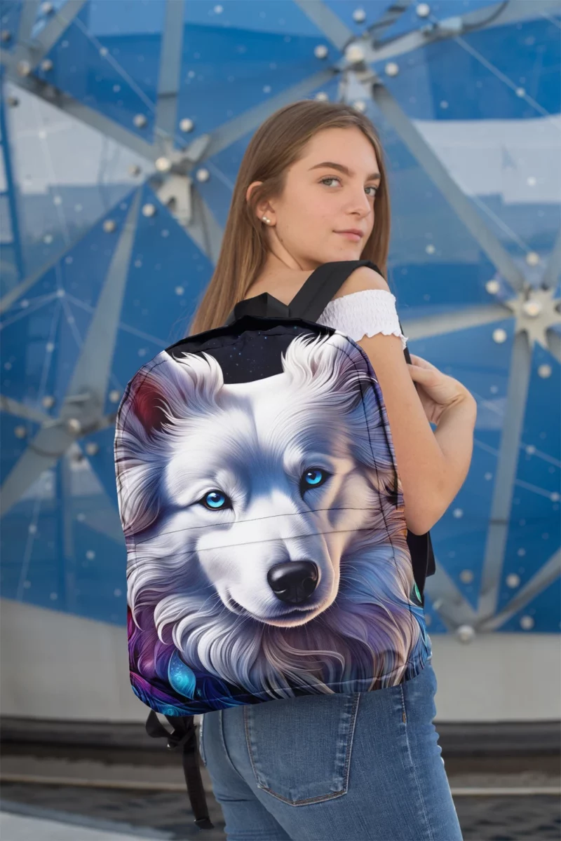 Majestic American Eskimo Beauty Dog Elegance Minimalist Backpack 2