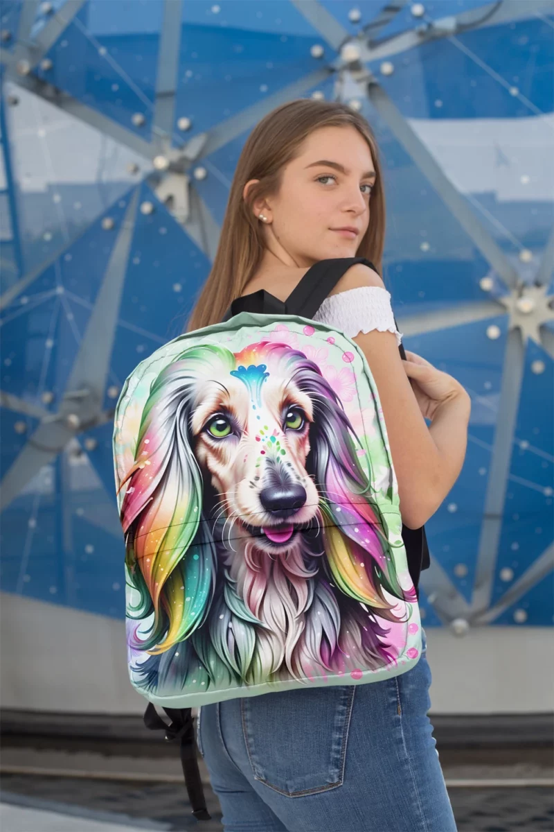 Majestic Mane Afghan Hound Dog Minimalist Backpack 2