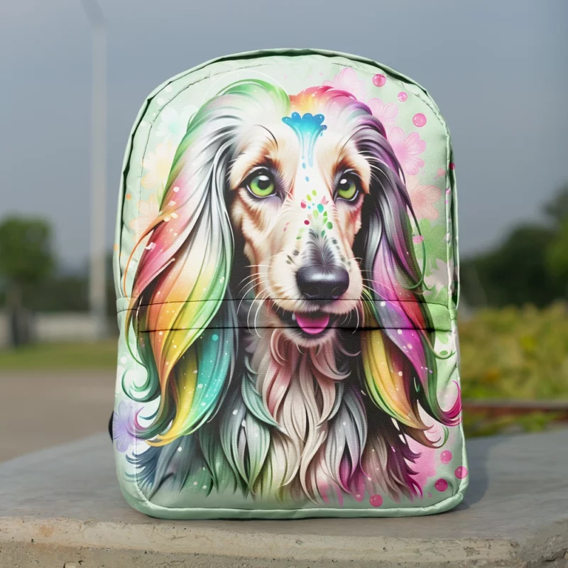 Majestic Mane Afghan Hound Dog Minimalist Backpack