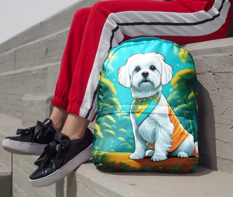 Maltese Dog Delight Teen Joyful Surprise Minimalist Backpack 1