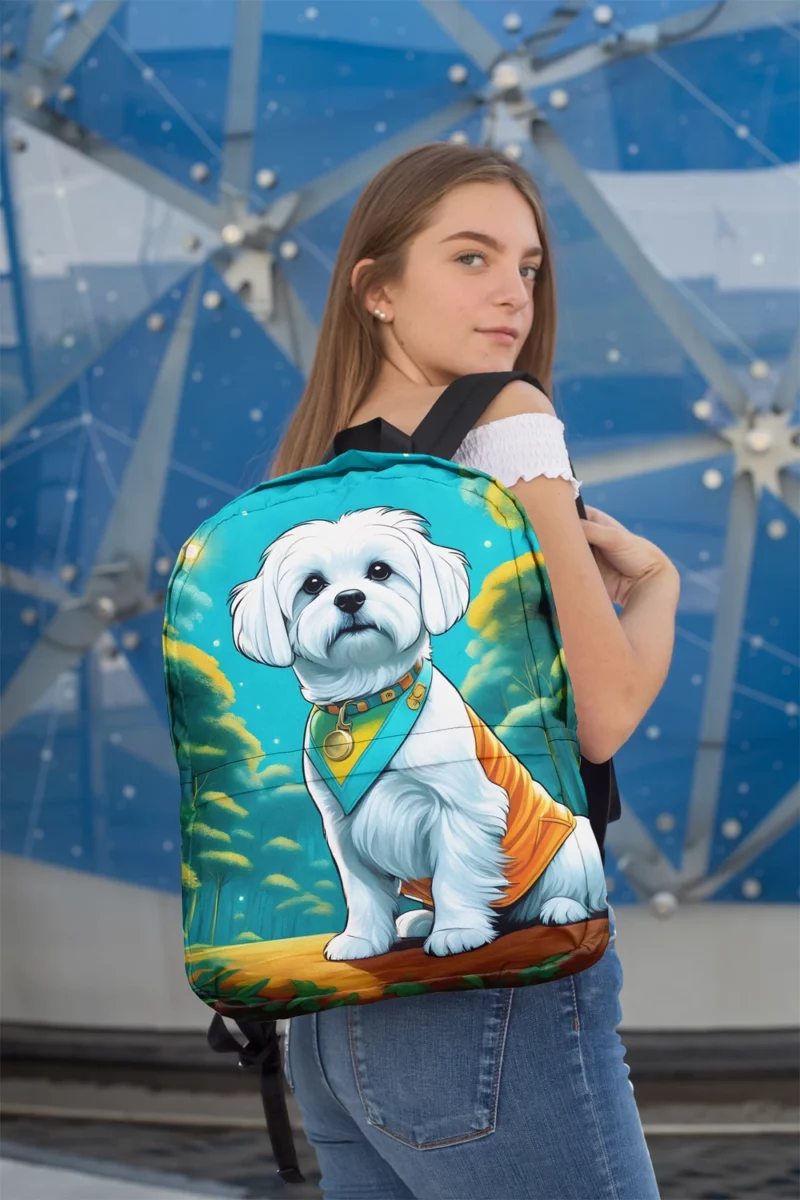 Maltese Dog Delight Teen Joyful Surprise Minimalist Backpack 2