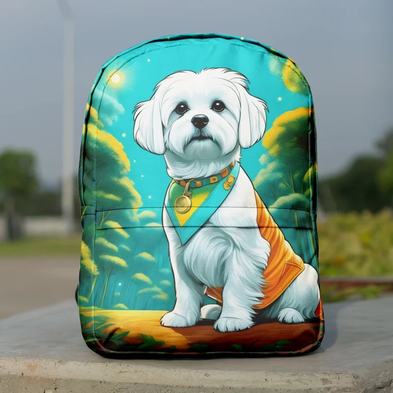 Maltese Dog Delight Teen Joyful Surprise Minimalist Backpack