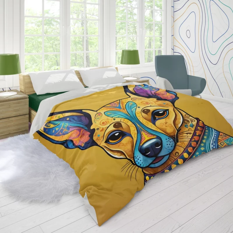 Mexican Joy Playful Xoloitzcuintli Dog Duvet Cover