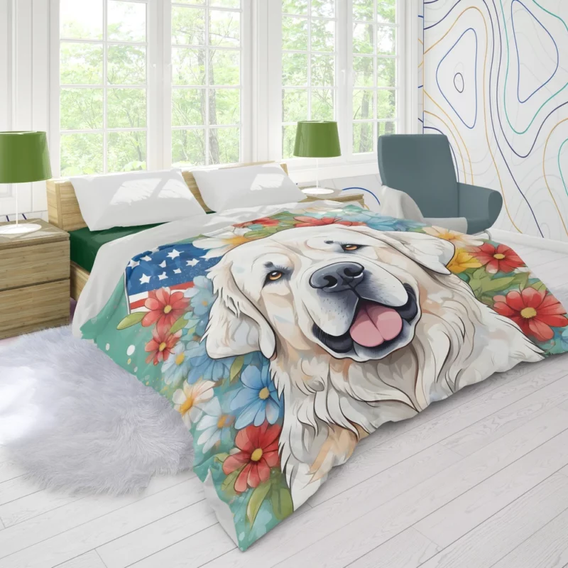 Mighty Mountain Dog Pyrenean Mastiff Duvet Cover