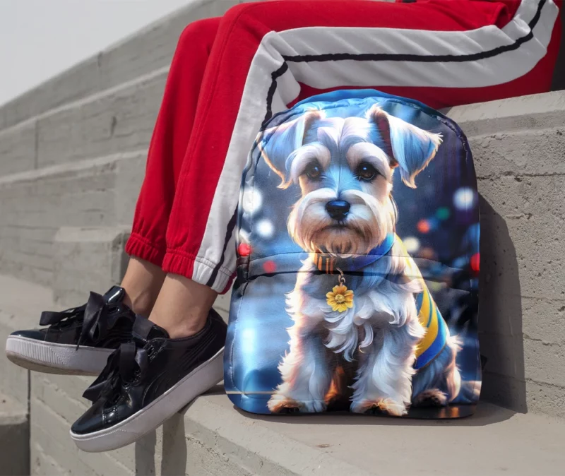 Miniature Schnauzer Pup Teen Birthday Surprise Minimalist Backpack 1