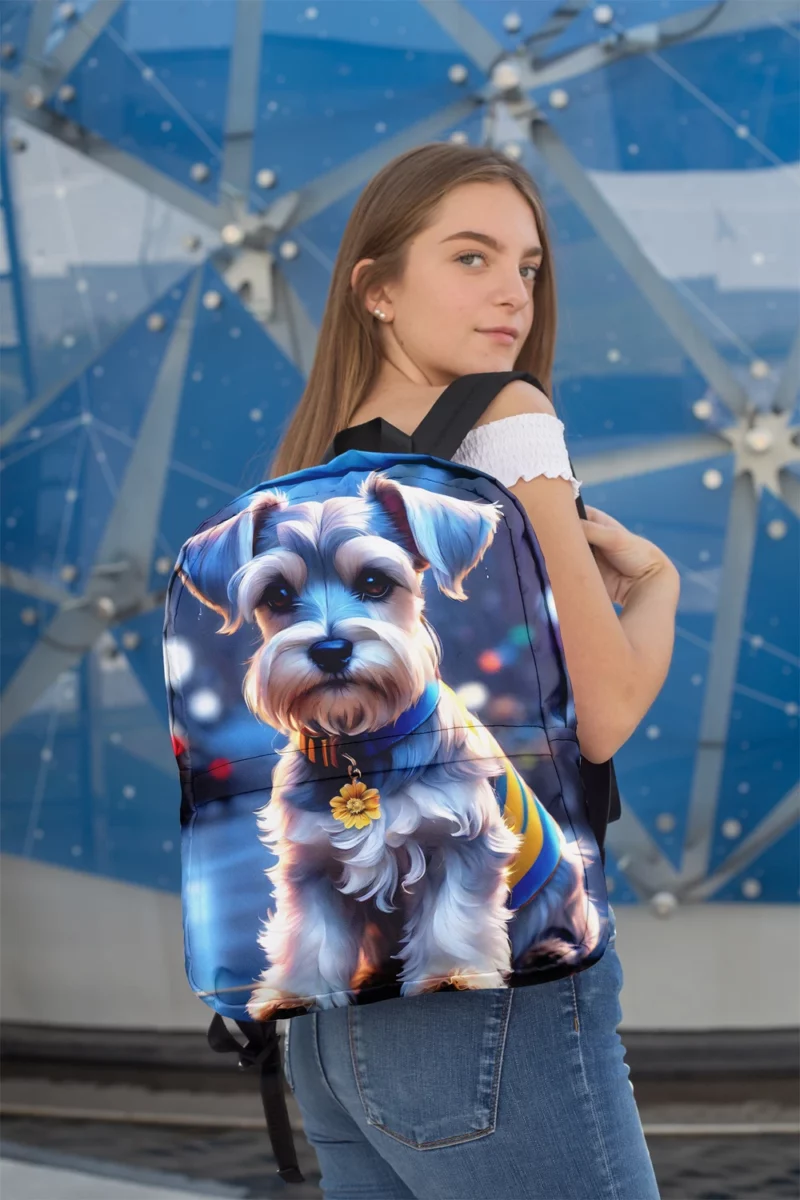 Miniature Schnauzer Pup Teen Birthday Surprise Minimalist Backpack 2