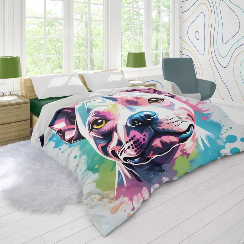 Muscular Companion Staffordshire Bull Terrier Dog Duvet Cover