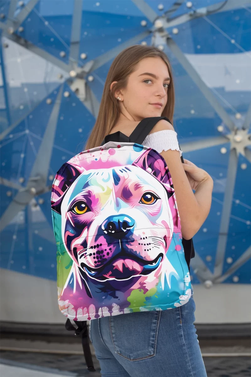 Muscular Companion Staffordshire Bull Terrier Dog Minimalist Backpack 2