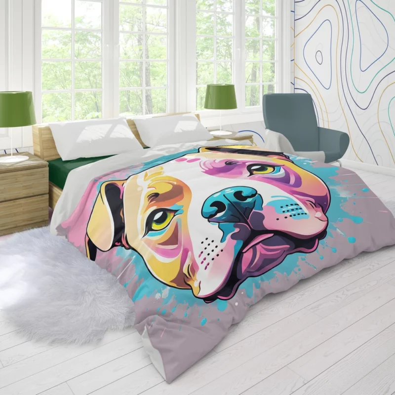 Muscular Strength American Pit Bull Dog Duvet Cover