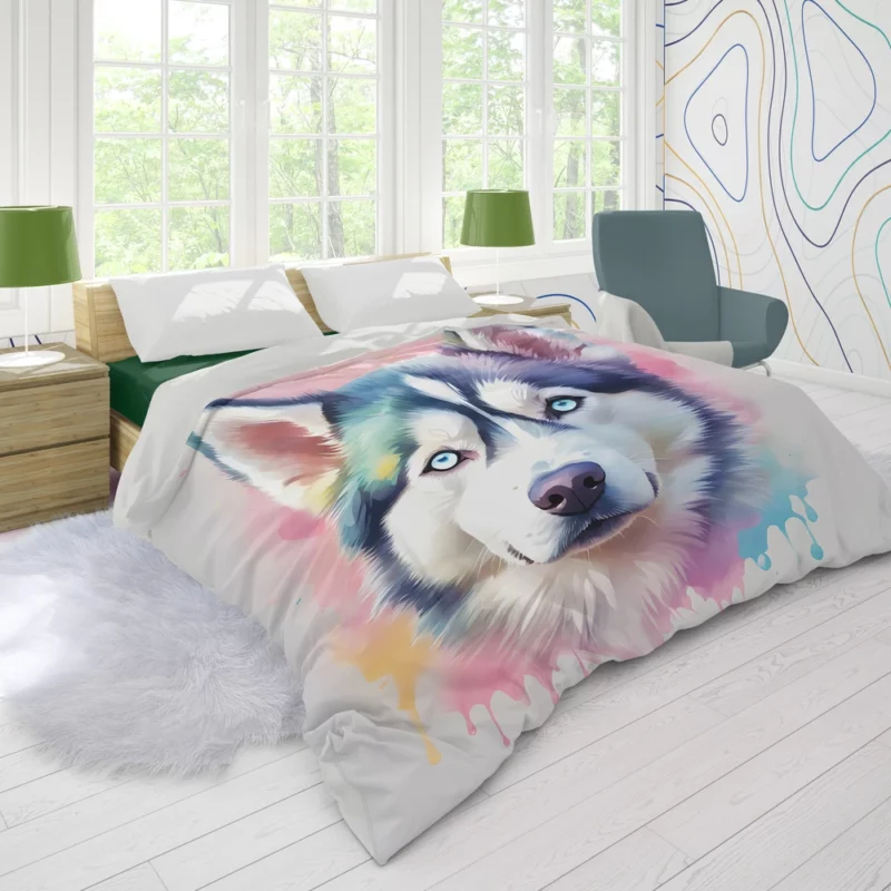 Northern Beauty Siberian Husky Dog Duvet Cover