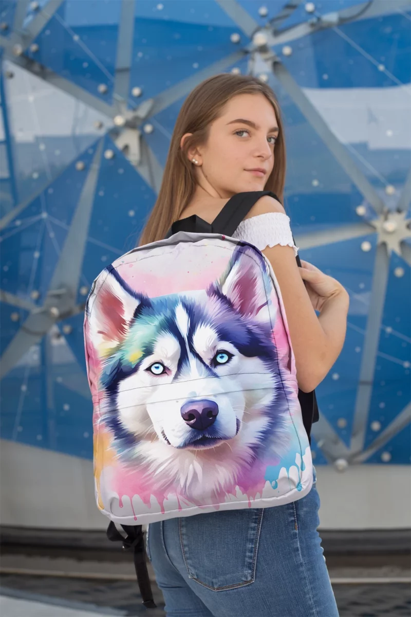 Northern Beauty Siberian Husky Dog Minimalist Backpack 2