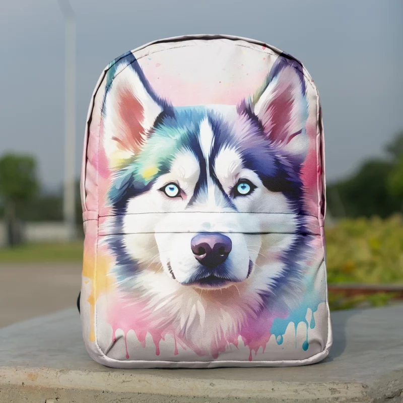 Northern Beauty Siberian Husky Dog Minimalist Backpack