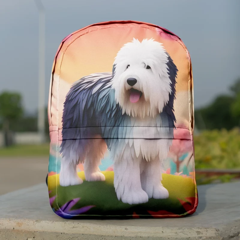 Old English Sheepdog Friendly Companion Dog Minimalist Backpack 1