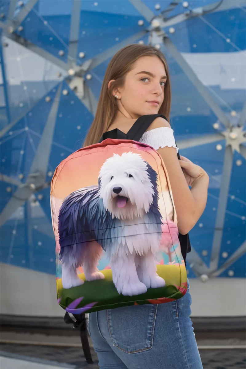 Old English Sheepdog Friendly Companion Dog Minimalist Backpack 2