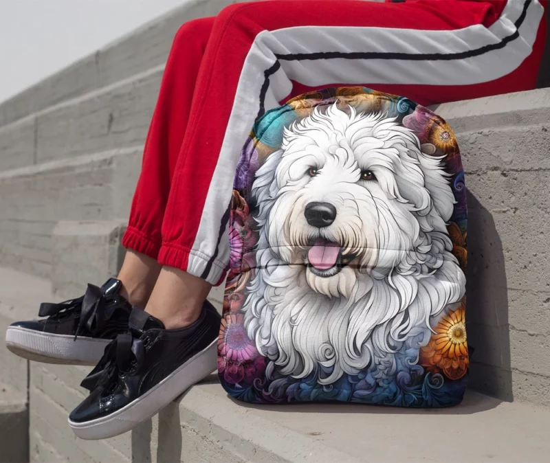 Old English Sheepdog Loyal Dog Companion Minimalist Backpack 1