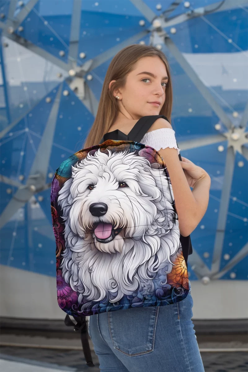 Old English Sheepdog Loyal Dog Companion Minimalist Backpack 2