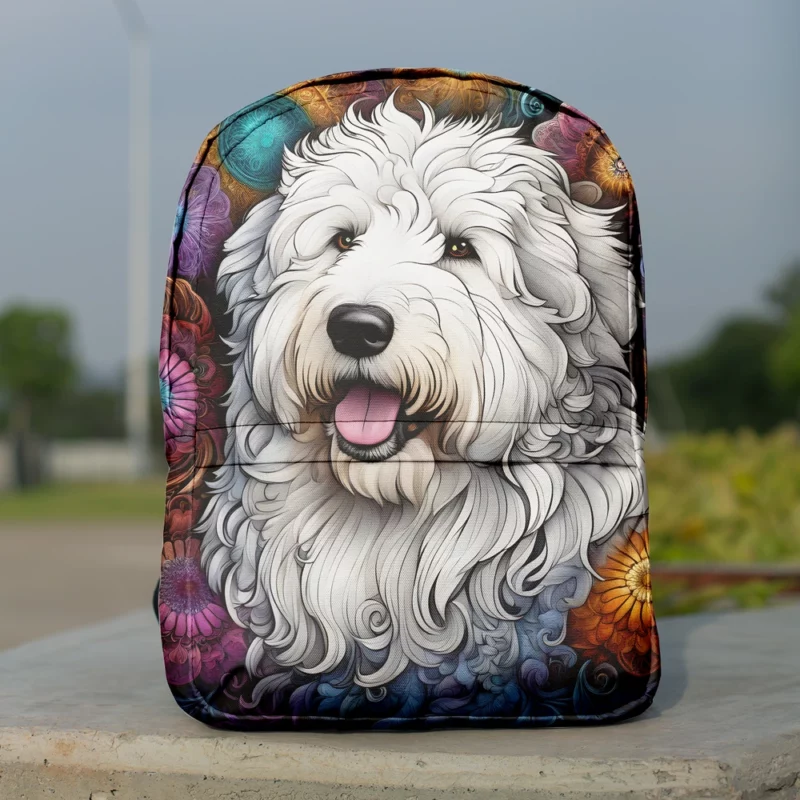 Old English Sheepdog Loyal Dog Companion Minimalist Backpack