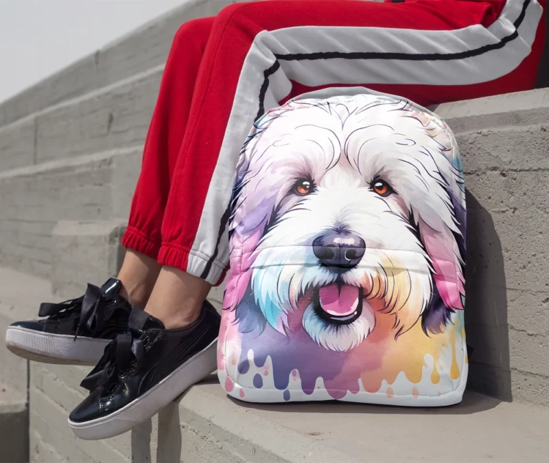 Old English Sheepdog Shaggy Dog Defender Minimalist Backpack 1