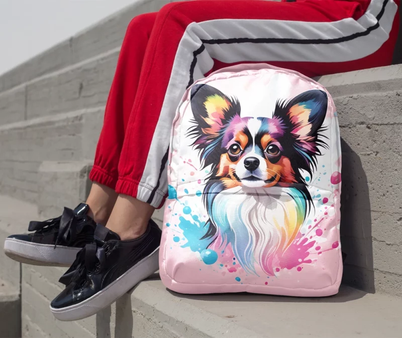 Papillon Dog Dainty and Loyal Minimalist Backpack 1