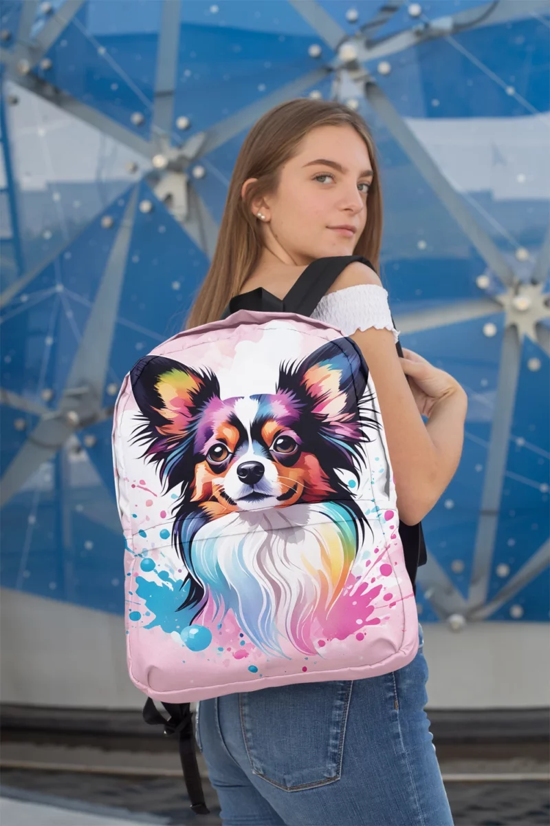 Papillon Dog Dainty and Loyal Minimalist Backpack 2