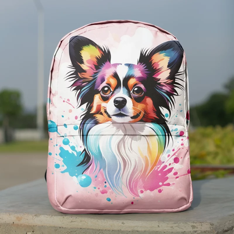 Papillon Dog Dainty and Loyal Minimalist Backpack