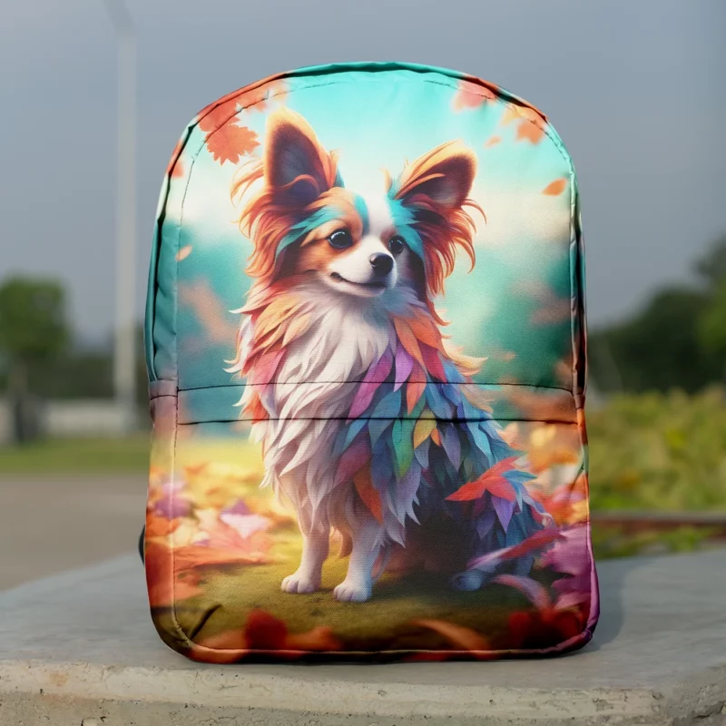 Papillon Dog Elegant Butterfly Companion Minimalist Backpack