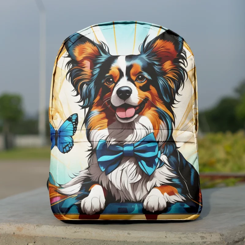 Papillon Dog Joyful Canine Friend Minimalist Backpack