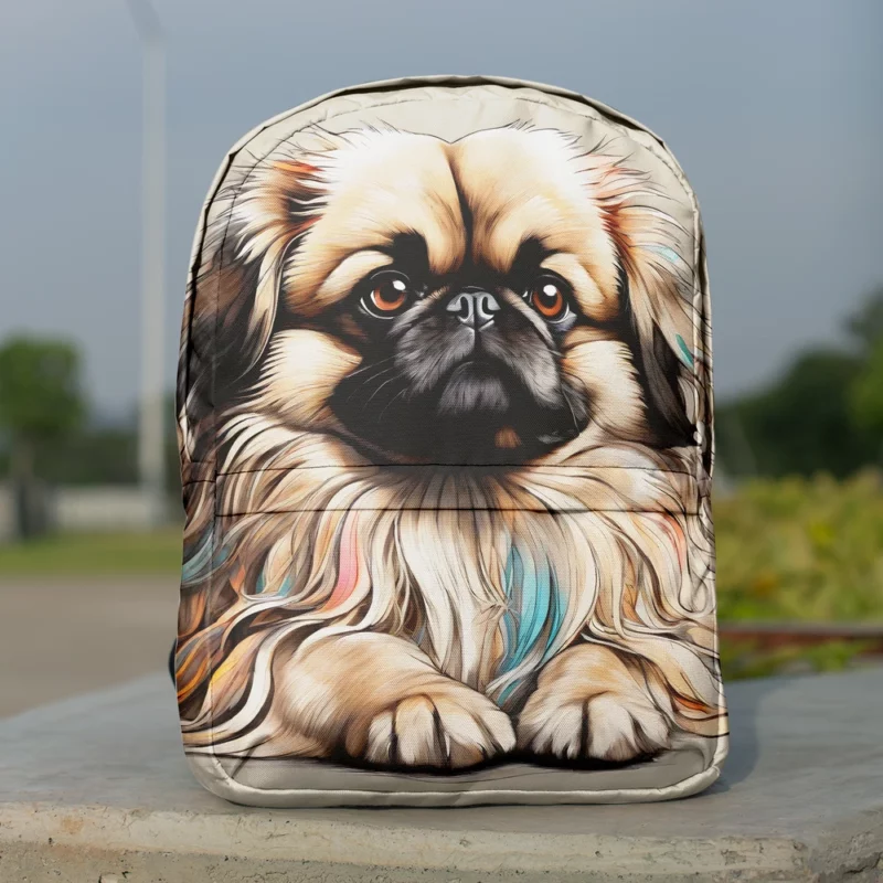 Pekingese Adorable Fluffy Lap Dog Minimalist Backpack