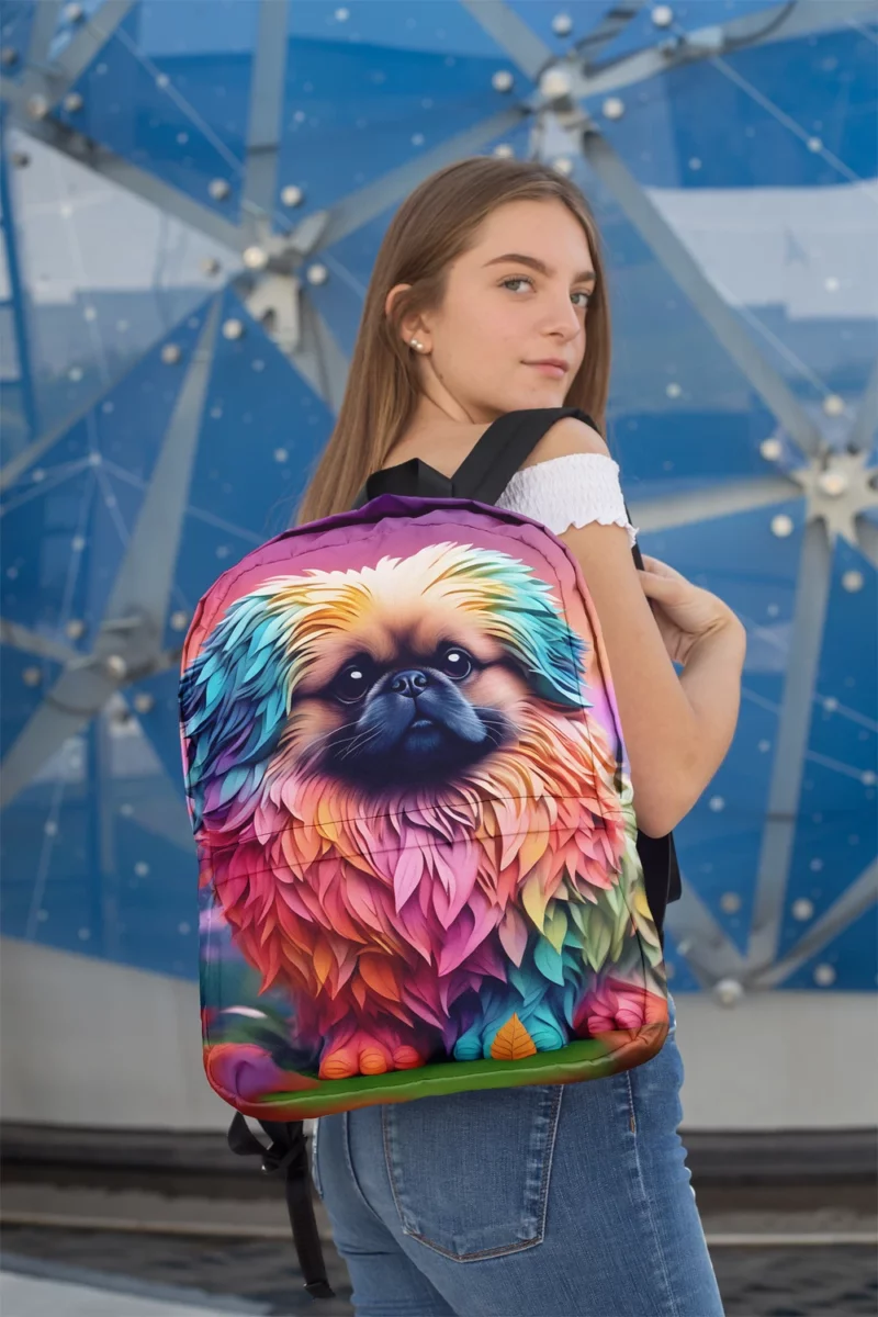 Pekingese Dog Imperial Fluff Companion Minimalist Backpack 2