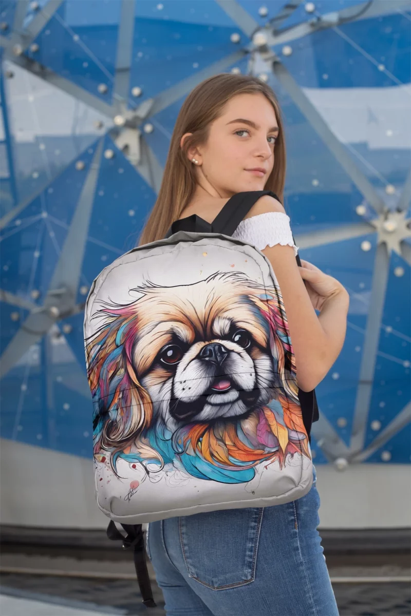 Pekingese Pup Royal Furry Friend Minimalist Backpack 2