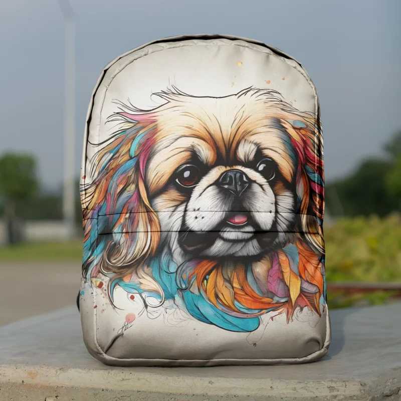 Pekingese Pup Royal Furry Friend Minimalist Backpack